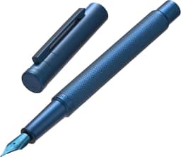 Hongdian Caneta Tinteiro Floresta Azul Escuro Ponta Extra Fina, Dark Blue Extra Fine Fountain Pen Design Clássico com Conversor e Conjunto de Estojo para Canetas de Metal