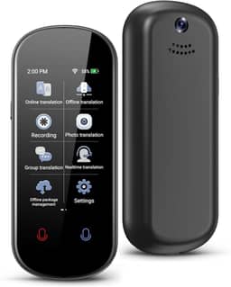 Dispositivo tradutor de idiomas, tradução de voz em tempo real bidirecional, suporta 137 idiomas, offline, gravação precisa e tradução instantânea de fotos com tela sensível ao toque HD de 7,6 cm para