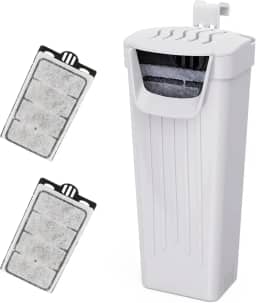 Moonorange Filtro de aquário (3,5 W), filtro de tanque de peixes, filtro de baixa água para aquário pequeno e tanque de tartaruga, para tanque de répteis de até 39 litros, com 2 cartuchos (branco)