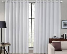 Cortina Tecido Blackout Corta Luz 80% para Sala, Quarto e Escritório 2,70 X 2,30m (Branco Gelo)
