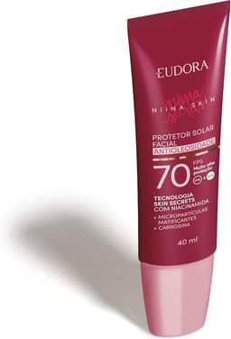 EUDORA NIINA SKIN PROTETOR SOLAR FACIAL ANTIOLEOSIDADE FPS 70 REGULAR 40g