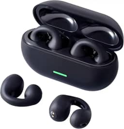 Fones de Ouvido sem Fio Com Clipe de Orelha Aberto, Fones de Ouvido Esportivos sem Fio Bluetooth 5.3, Microfone e Gancho de Orelha Integrados, 36 Horas de Reprodução, Design à Prova D'água(Preto)