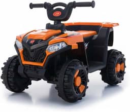 Mini Quadriciclo Elétrico Infantil Bateria 6v com Luz e Som Música (Laranja)