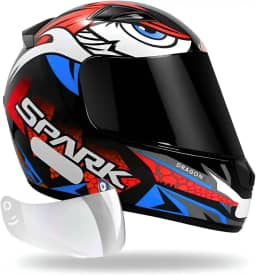 Capacete Masculino Ebf Dragon Vermelho + Viseira Fumê