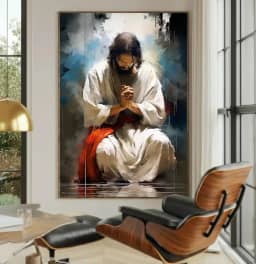 Quadros Decorativos jesus orando3 para Quarto Sala 110x80 Moderno Horizontal e vertical Grande Escritório Hall