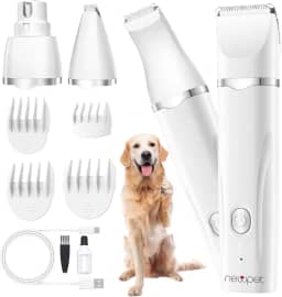 Máquina De Tosa Pets Cachorro, 7 em 1 Kit Gato Tosador Profissional Recarregável Lâminas Precisas e Altura Ajustável - Maquininha de Tosar 110V/220V