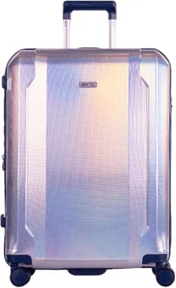 Mala de Viagem Média Para Despachar Prata Sustentável em PET Reciclado com Cadeado TSA Internacional, Expansível com Zíper Expansor ECO RPET - Sestini