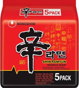 Kit Macarrão Oriental Lamen Shin Ramyun Carne e Legumes Nongshim 110g - 5 Pacotes