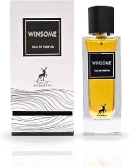 Maison Alhambra Winsome Eau De Parfum Spray 90 ml (86.2 g) Perfume árabe de longa duração para homens - Fragrância amadeirada, floral e doce - Perfume masculino com notas de bergamota, rosa, patchouli