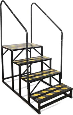 Escadas de trailer de 4 degraus, degraus de banheira de hidromassagem, escada de spa ao ar livre com corrimão duplo, escada de 5ª roda econômica portátil para trailer de viagem, motorhome