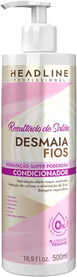 Condicionador Desmaia Fios - Hidrata Profundamente e Alinha os Fios - HEADLINE Resultado de Salão - 500ml