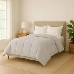 Edredom Dupla Face Matelado Grande Hipoalergênico Toque Macio (Cinza, Solteiro)