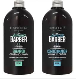 Luminosittà Professional Lumino Barber For Man Shampoo e Condicionador para Barba e Cabelo, 300ml, Kit 2 Unidades
