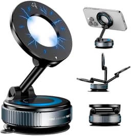 Suporte de celular magnético a vácuo nano gel 360°, suporte de telefone de carro para Magsafe, imã, automotivo, suporte de telefone com ventosa