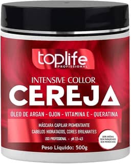 Máscara Matizadora Tonalizante Vermelho Cereja Toplife 500gr