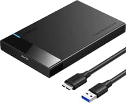 UGREEN Gabinete de disco rígido de 2,5 "Adaptador USB 3.0 para SATA III suporta SSD e HDD de 2,5 polegadas Gabinete de disco rígido externo de 9,5 mm 7 mm com UASP compatível com WD Seagate To