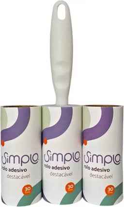 Simplo - Conjunto 3 Peças Rolo Adesivo Tira Pelos Poeira e Fios