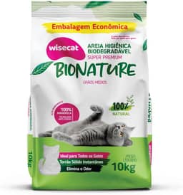 Bionature Areia Higiênica para Gatos Biodegradável Wisecat 10kg
