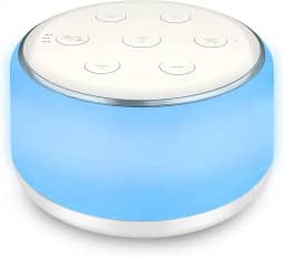 Pruie Ruido Branco Aparelho Bebe Máquina de som para dormir para bebês dormir 7 cores luzes noturnas 34 sons suaves 30min/60min/90min Temporizador Bateria embutida