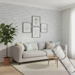 Papel Adesivo Parede Contact 5 metros = 1 Rolo de 5m X 45cm Tijolinho Branco 3D Sala/Quarto