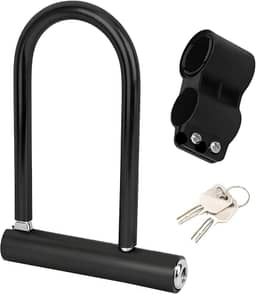 Trava Antifurto U Lock Para Bicicleta Em Aço Temperado Cadeado Resistente Com Chave Alta Segurança