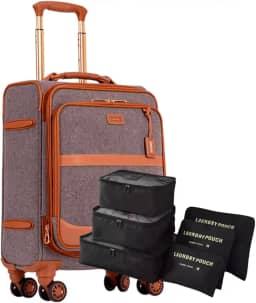 Mala de Viagem de Bordo 10kg de Tecido, Expansível, Cadeado TSA para Viagens Internacionais, Rodas 360° – Sestini (Old School)