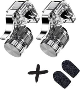 Gatilhos L1 R1 para Celular Gamer, Controles de Jogo Mobile, Par de Botões de Disparo Sensíveis + Luva de Dedos Gamer