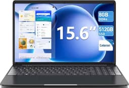 SGIN Laptops Windows 11, laptop de 15,6 polegadas 8 GB DDR3 512 GB SSD com processador I3, webcam, HDMI, USB 3.0, bateria de 7000 mAh, BT4.2, USB 3.2 * 3, WiFi, tipo-C (preto)