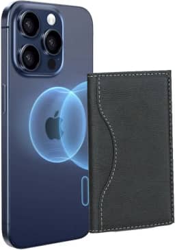 Carteira Masculina minimalista compativel com Mag-safe suporta ate 5 cartões e CNH Bloqueio RFID compativel com Iphone 11,iphone 12,iphone 13,iphone 14,iphone 15 /Pro/Max