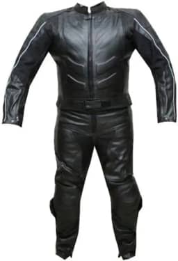 Fato de corrida de couro para motocicleta, 2 peças com proteção CE Armor