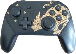 Controle Compativel com Switch, Pro, Sem Fio, Vibração HD, Controle de Movimento, Funcionalidade Embutida (Preto e Dourado)