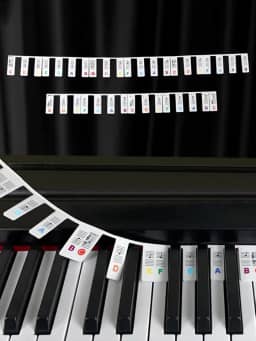 Etiquetas de notas de teclado de piano, guia de adesivos de teclado de piano de silicone para iniciantes, 61 teclas tamanho completo, sem necessidade de adesivos, reutilizáveis (coloridos)