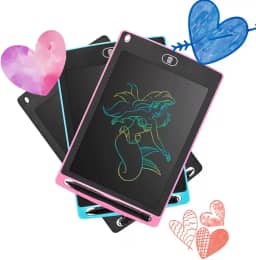 Lousa Mágica Infantil Educativa Com Caneta Para Estudar, Escrever E Desenhar Tablet Infantil LCD 8,5 Polegadas (Rosa)