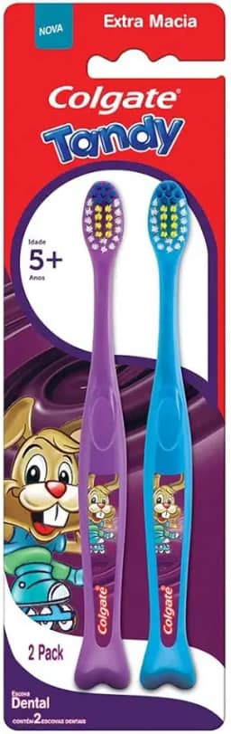 Escova de Dente Infantil Colgate Tandy 2 Unidades, Cores Sortidos