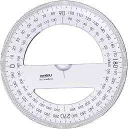 Transferidor 360° x 10 unidades, Waleu 10290002, Cristal
