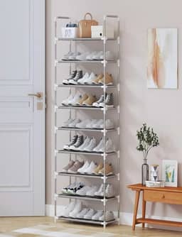 Sapateira Vertical Luxo Rack Aço Inox 9 Prateleiras 27 Pares