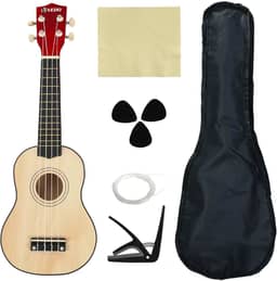 VEDO Ukulele Concert 23 Polegadas Bege - Kit Completo com Alça, Cordas, Capotraste e Pano de Limpeza | Feito em Madeira de Tília, Ideal para Iniciantes e Músicos Profissionais