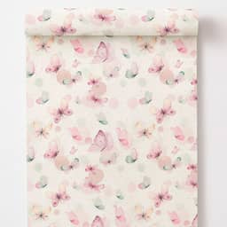 Papel de Parede Decorativo Borboletas Rosa Autocolante, 5m x 45cm para Sala Quarto Cozinha