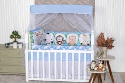 Kit Berço Sublimado12 Peças - Conforto e Estilo para o Enxoval do Bebê (Safari Azul)
