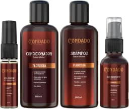 Kit Shampoo Condicionador Óleo Hidratante Colônia Masculino Barba Refrescante Amadeirado Condado (Floresta (Amadeirado))