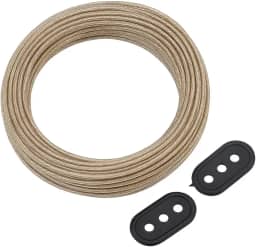 Corda Para Varal de 20m em Aço Encapado Super Resistente | Fio de Varal Antiferrugem com Acabamento Plástico e Suportes de Fixação