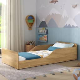 Cama Infantil Montessoriana Suspiro Multimóveis BB2379 – 100% MDF Madeirado, p/Colchão 70x150cm, Estilo Seguro e Charmoso, 3 Anos de Garantia