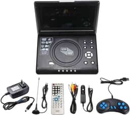 burko 9.8 Polegadas 16:9 Widescreen 270° Tela LCD Rotativa Casa Carro Tv Leitor de DVD Portátil Vcd Disco Compacto Visuzador Mp3 com Função de Jogo