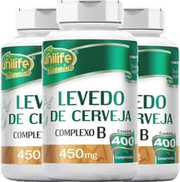 Kit 3 Levedo de cerveja complexo B 400 cápsulas Unilife