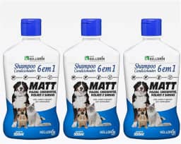 Kit 3 Shampoo e Condicionador 6 em 1 para Cães Gatos e Equinos Kelldrin 500 mL - Anti pulgas e carrapatos