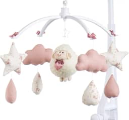 Sleep Baby Móbile Berço Musical e Giratório Ovelha Rosa