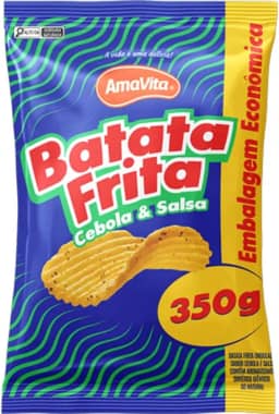 BATATA CHIPS ONDULADA AMAVITA SABOR CEBOLA E SALSA 350G