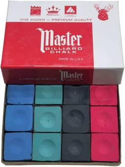 Giz Master Original P/Taco Bilhar Snooker 12 Unid Variadas