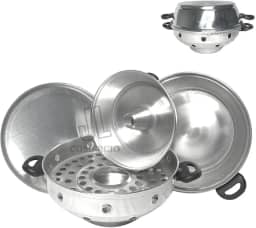 Churrasqueira Multiuso Vigorosa Para Fogão 4 Em 1 N30 Bolo Pão Pizza Grelhados Churrasco Tacho (Polida)