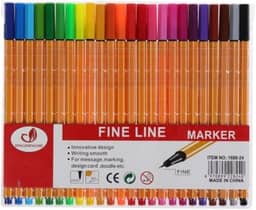Canetas Coloridas Ponta Fina Fineliner 0.4mm Kit 24 Cores